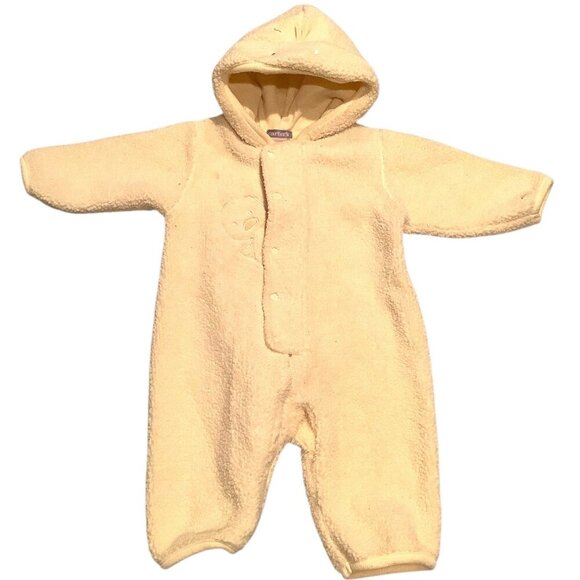 Carters Baby Hooded Yellow Fleece Footless Romper 3-6M With Embroidered Duck - Picture 1 of 14